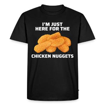 Chicken Nuggets Fast Food Funny Saying - Men's Premium Organic T-Shirt - black - Front - Nico (187cm)