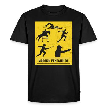 Pentathlon moderne - Escrime Natation Équitation - T-shirt Premium bio Homme - noir - Devant - Nico (187cm)