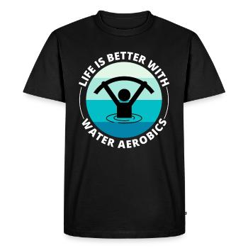 Wassergymnastik Aquatische Fitness Aqua Exercise - Männer Premium Bio T-Shirt - Schwarz - Vorne - Nico (187cm)
