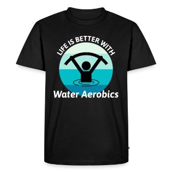 Aquagym Fitness aquatique Aqua Exercice - T-shirt Premium bio Homme - noir - Devant - Nico (187cm)