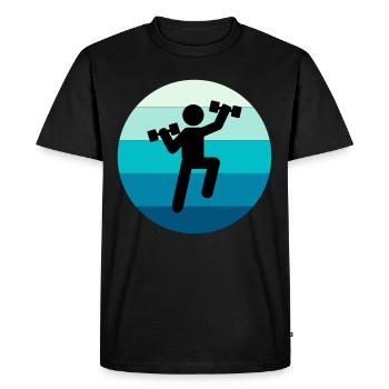 Aquagym Aquagym Fitness aquatique Piscine - T-shirt Premium bio Homme - noir - Devant - Nico (187cm)