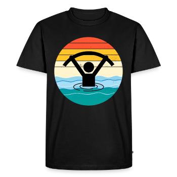 Aquagym Aquatique Fitness Aquatique Vintage Rétro - T-shirt Premium bio Homme - noir - Devant - Nico (187cm)