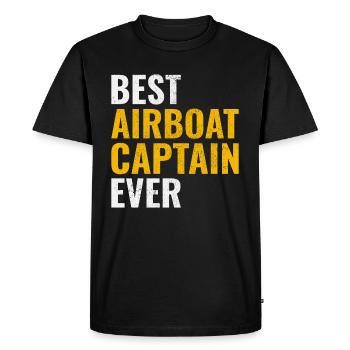 Airboat Fanboat Airboating Bateau marécageux Capitaine - T-shirt Premium bio Homme - noir - Devant - Nico (187cm)