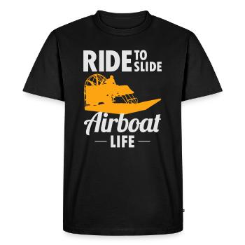 Airboat Fanboat Airboating Swamp boat Race Ride - Men's Premium Organic T-Shirt - black - Front - Nico (187cm)