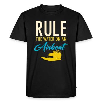 Airboat Fanboat Airboating Planeboat Swamp boat - Men's Premium Organic T-Shirt - black - Front - Nico (187cm)