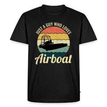 Airboat Fanboat Airboating Planeboat Swamp boat - Men's Premium Organic T-Shirt - black - Front - Nico (187cm)