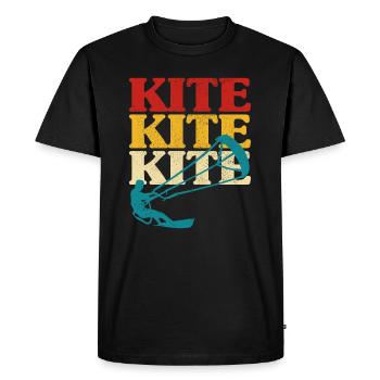 Rétro Kitesurf Kitesurf Kitesurf Kitesurf - T-shirt Premium bio Homme - noir - Devant - Nico (187cm)