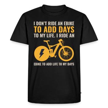 E-Bike Vélo électrique Vélo Cyclisme Biker VTT - T-shirt Premium bio Homme - noir - Devant - Nico (187cm)