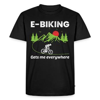 E-Bike Vélo électrique Vélo Cyclisme Biker VTT - T-shirt Premium bio Homme - noir - Devant - Nico (187cm)