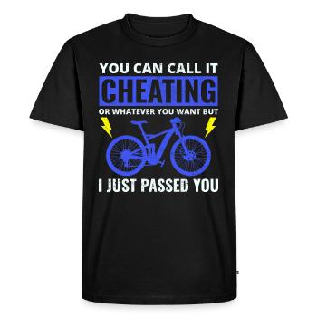 E-Bike Vélo électrique Vélo Cyclisme Biker VTT - T-shirt Premium bio Homme - noir - Devant - Nico (187cm)
