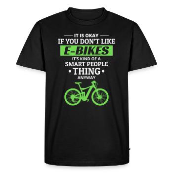 E-Bike Vélo électrique Vélo Cyclisme Biker VTT - T-shirt Premium bio Homme - noir - Devant - Nico (187cm)