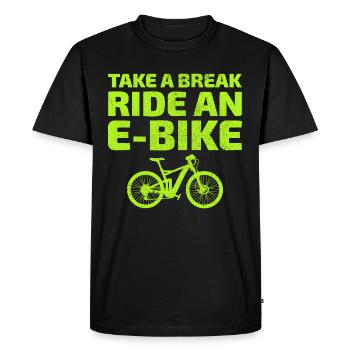 E-Bike Vélo électrique Vélo Cyclisme Biker VTT - T-shirt Premium bio Homme - noir - Devant - Nico (187cm)