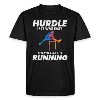 Haies Haies Hurdler Running Runner Athlètes - T-shirt Premium bio Homme - noir - Devant - Nico (187cm)