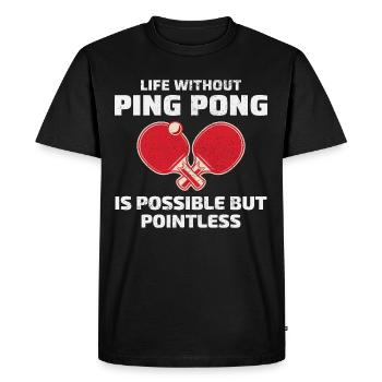 Ping Pong Master Entraîneur de Tennis de Table Paddle Player - T-shirt Premium bio Homme - noir - Devant - Nico (187cm)