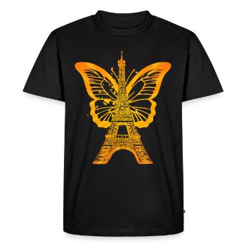 Paris France City Skyline Eiffel Tower Art - Men's Premium Organic T-Shirt - black - Front - Nico (187cm)
