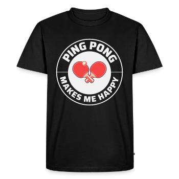 Ping Pong Master Entraîneur de Tennis de Table Paddle Player - T-shirt Premium bio Homme - noir - Devant - Nico (187cm)