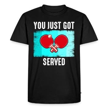 Ping Pong Master Entraîneur de Tennis de Table Paddle Player - T-shirt Premium bio Homme - noir - Devant - Nico (187cm)