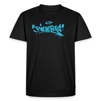 Bielefeld - Men's Premium Organic T-Shirt - black - Front - Nico (187cm)
