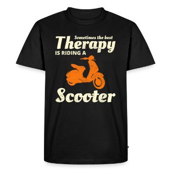 Scooter Rider Scootering Motorcycle Racer Ride - Men's Premium Organic T-Shirt - black - Front - Nico (187cm)