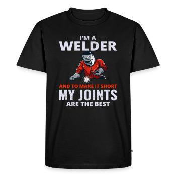 Soudeur Métal Construction Ferronnerie - T-shirt Premium bio Homme - noir - Devant - Nico (187cm)