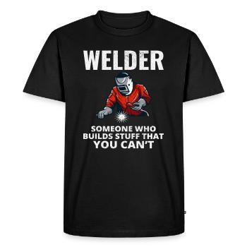 Soudeur Métal Construction Ferronnerie - T-shirt Premium bio Homme - noir - Devant - Nico (187cm)