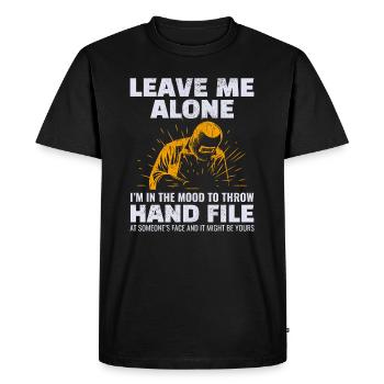 Soudage Soudeur Métal Construction Ferronnerie - T-shirt Premium bio Homme - noir - Devant - Nico (187cm)