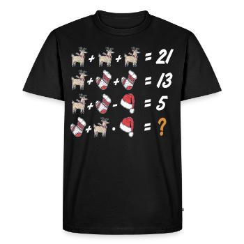 Noël moche, Noël, Math, Devoir de mathématiques - T-shirt Premium bio Homme - noir - Devant - Nico (187cm)