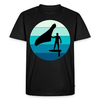 Wing Foiling Hydrofoil Surfing Surf Water Sport - Men's Premium Organic T-Shirt - black - Front - Nico (187cm)