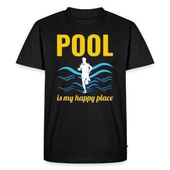 Deep Water Aqua jogging Pool Running Fitness - Men's Premium Organic T-Shirt - black - Front - Nico (187cm)