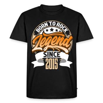 2015 Année de naissance Anniversaire Légende Born To Rock - T-shirt Premium bio Homme - noir - Devant - Nico (187cm)