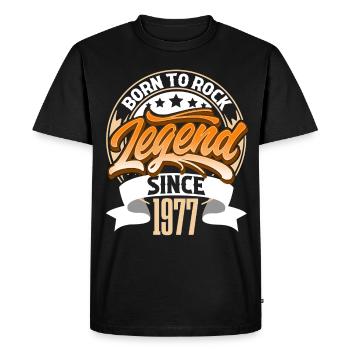 1977 Année de naissance Anniversaire Légende née au rock - T-shirt Premium bio Homme - noir - Devant - Nico (187cm)