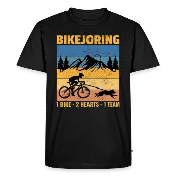 Bikejoring DogScooting Dog Sport Bike Bicycle Ride - T-shirt Premium bio Homme - noir - Devant - Nico (187cm)