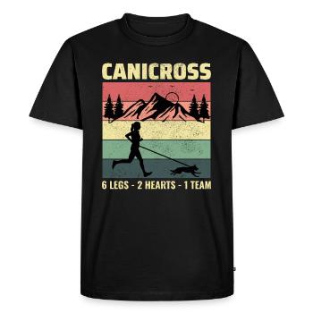 Canicross Trail Running Dog Sport Outdoor Hobby - Men's Premium Organic T-Shirt - black - Front - Nico (187cm)