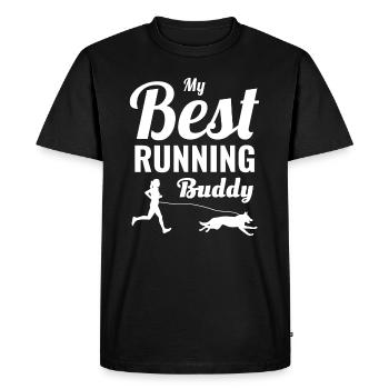 Canicross Trail Running Dog Sport Outdoor Hobby - Men's Premium Organic T-Shirt - black - Front - Nico (187cm)