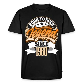 1960 Année de naissance Anniversaire Légende Born To Rock - T-shirt Premium bio Homme - noir - Devant - Nico (187cm)