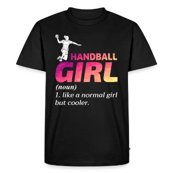 Handball Girl Handballaller Drôle de dicton - T-shirt Premium bio Homme - noir - Devant - Nico (187cm)