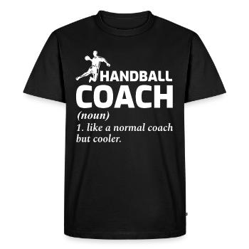 L’entraîneur de handball Handballer dit drôle - T-shirt Premium bio Homme - noir - Devant - Nico (187cm)