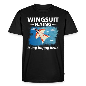 Wingsuit volant Base Jumping Parachutisme Wingsuit - T-shirt Premium bio Homme - noir - Devant - Nico (187cm)