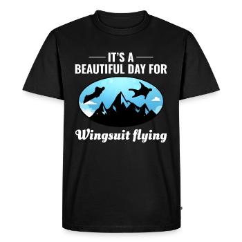 Wingsuit volant Base Jumping Parachutisme Wingsuit - T-shirt Premium bio Homme - noir - Devant - Nico (187cm)