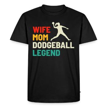 Joueur de ballon chasseur Maman Femme Légende Drôle - T-shirt Premium bio Homme - noir - Devant - Nico (187cm)