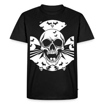 Horreur Crâne Crâne Art Crâne Gothique Heavy Metal - T-shirt Premium bio Homme - noir - Devant - Nico (187cm)
