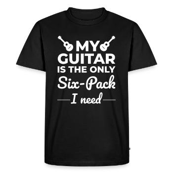 Cordes et six-packs: célébrer la guitare - T-shirt Premium bio Homme - noir - Devant - Nico (187cm)