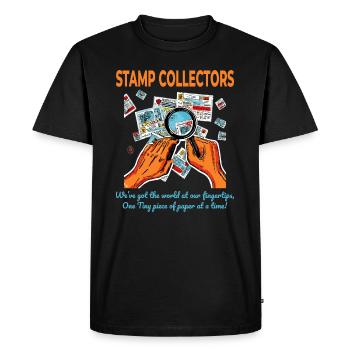 Philately Stamp Collecting Collectors Philatelist - Men's Premium Organic T-Shirt - black - Front - Nico (187cm)