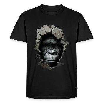Gorilla in the hole - Men's Premium Organic T-Shirt - black - Front - Nico (187cm)