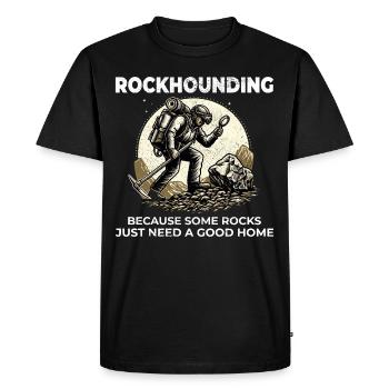 Collectionneur de roches Géologie Collecteur de fossiles - T-shirt Premium bio Homme - noir - Devant - Nico (187cm)