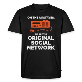 Amateur Ham Radio Operator Original Social Network - Men's Premium Organic T-Shirt - black - Front - Nico (187cm)