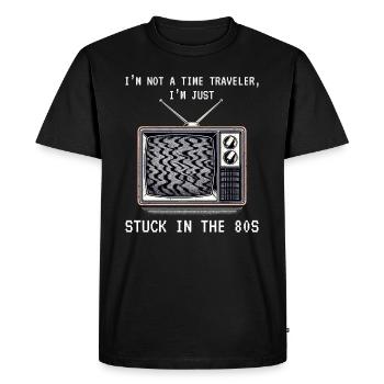 Vintage TV Screen: Nostalgic Connection to 80s - Men's Premium Organic T-Shirt - black - Front - Nico (187cm)