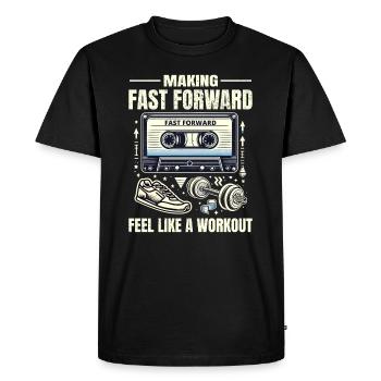 Cassette d'entraînement rétro des années 80, entraînement de remise en forme - T-shirt Premium bio Homme - noir - Devant - Nico (187cm)