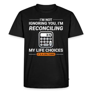Accountant Accounting Bookkeeping Finance Funny - Men's Premium Organic T-Shirt - black - Front - Nico (187cm)