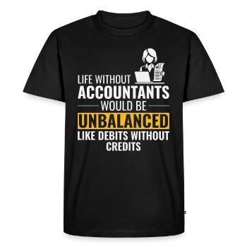 Accountant Accounting Bookkeeping Finance Funny - Men's Premium Organic T-Shirt - black - Front - Nico (187cm)